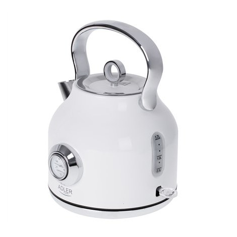 Adler | Kettle with a Thermomete | AD 1346w | Electric | 2200 W | 1.7 L | Stainless steel | 360° rotational base | White - 2